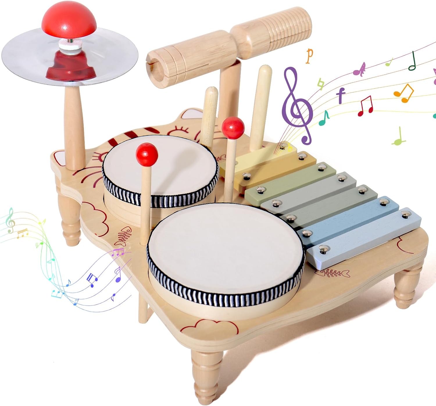 Wooden Xylophone Drum Set For  - Musical Instrument Harmonium review and price